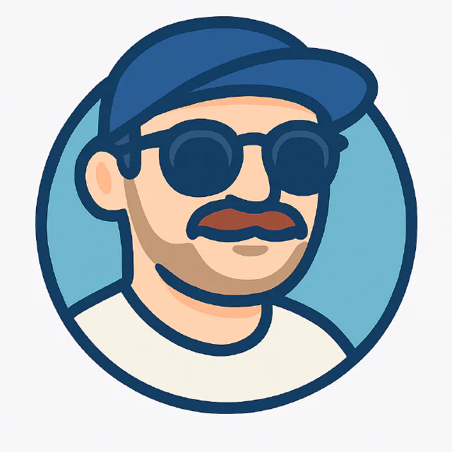 Illustrated portrait of Tomasz Dubiel in a cap and sunglasses